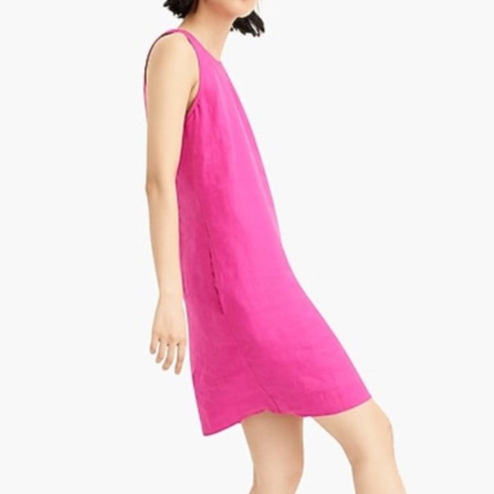 NWT J. Crew Button Back Linen Shift Dress, size 2